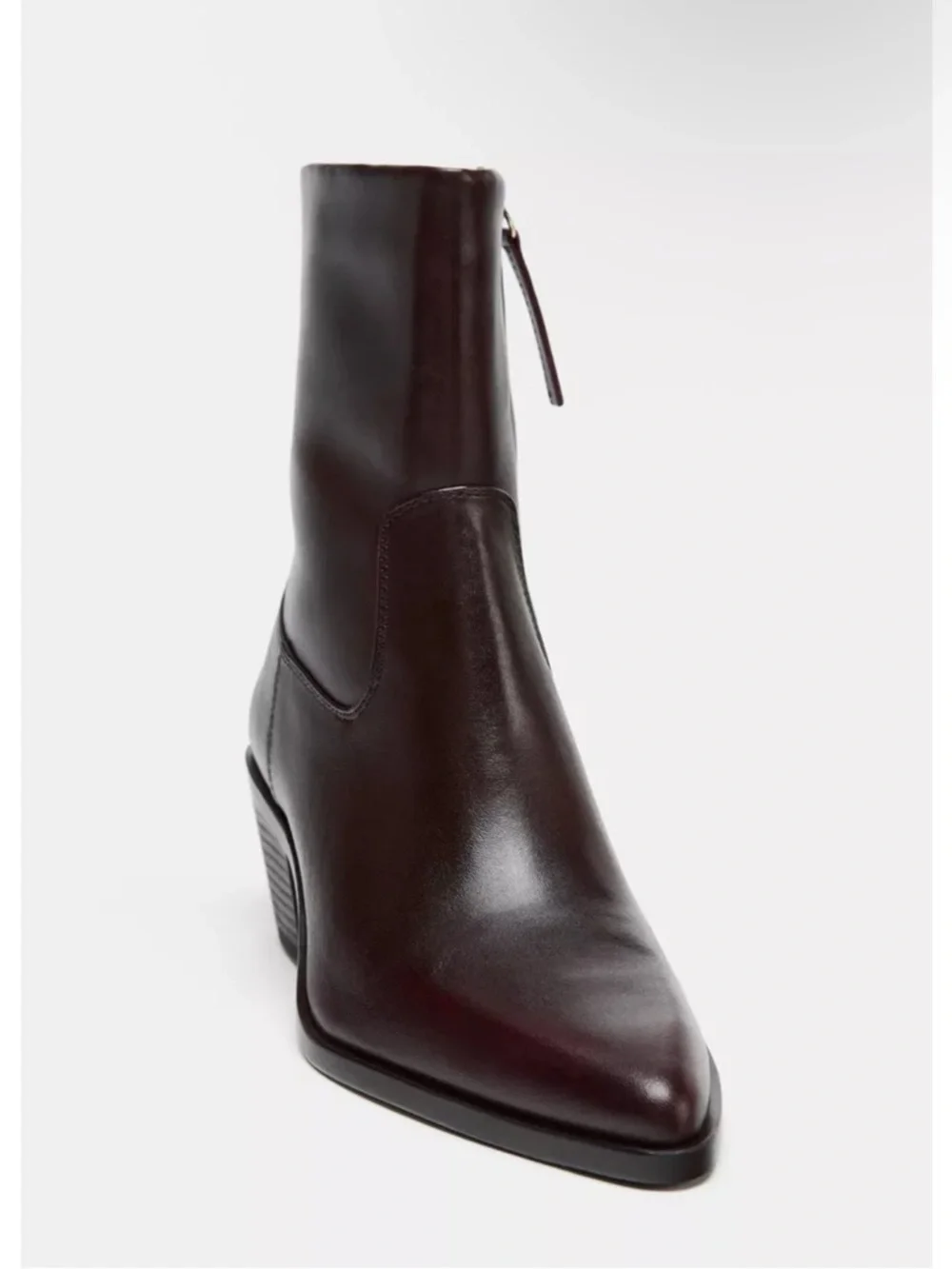 Zara 100% leather cowboy ankle boots - Picture 5 of 11